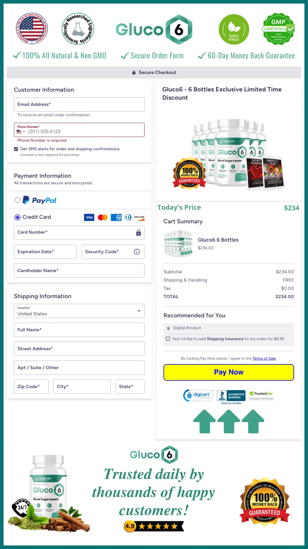 Gluco6-checkout-page
